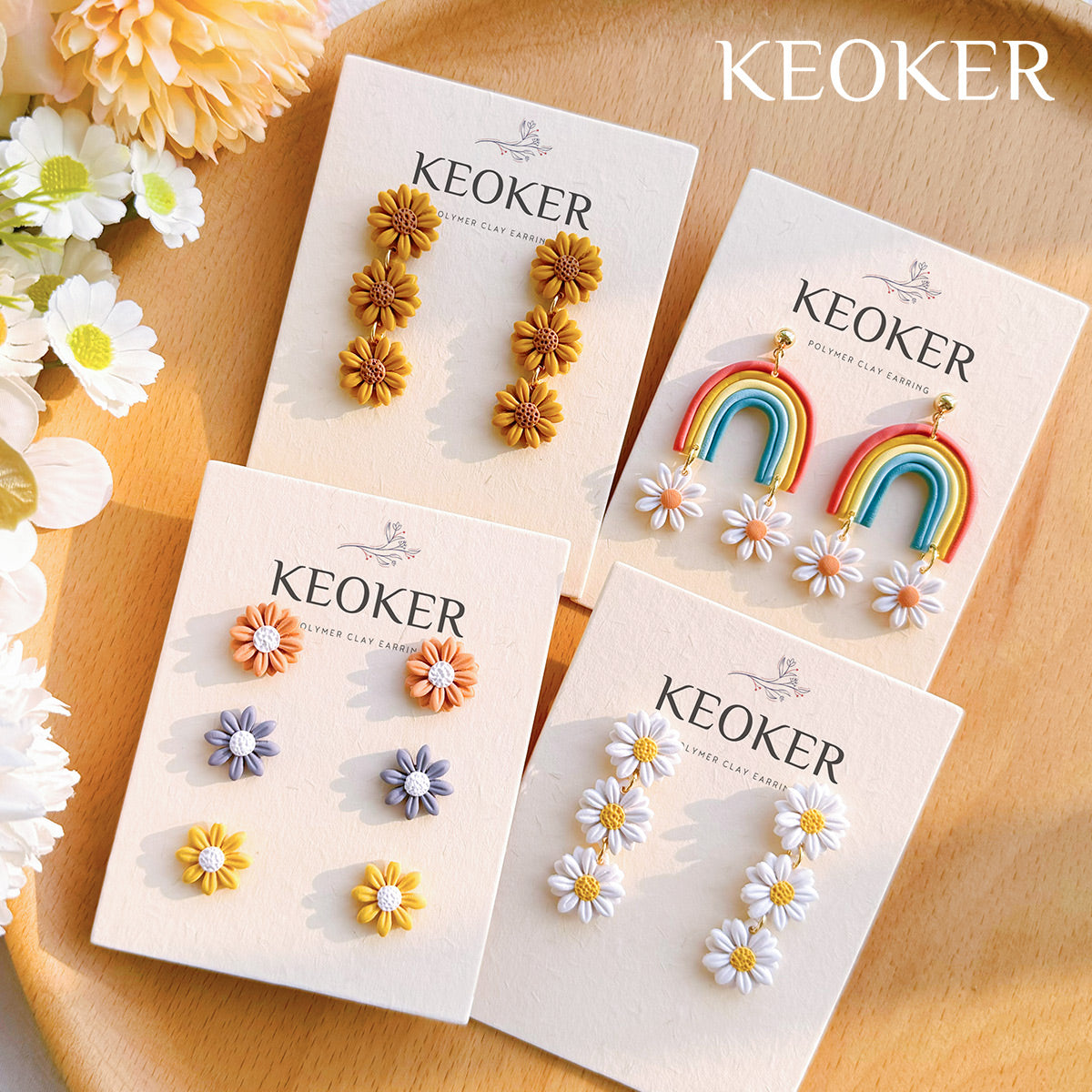 KEOKER Spring Polymer Clay Cutters (12 Shapes Studs)