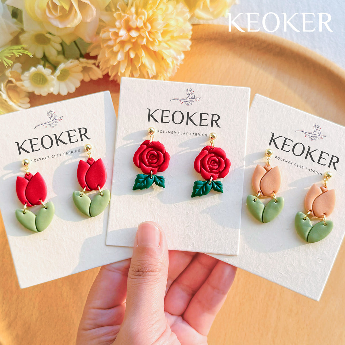 KEOKER Flower Polymer Clay Cutters (10 Shapes)