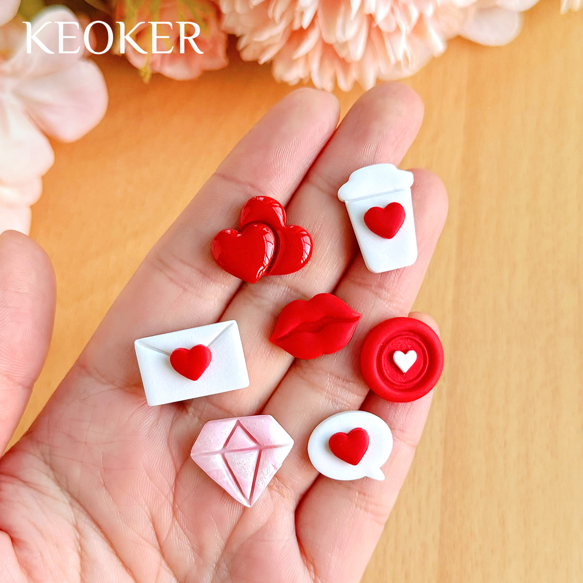 KEOKER Valentines Day Polymer Clay Cutters (10 Shapes Studs)