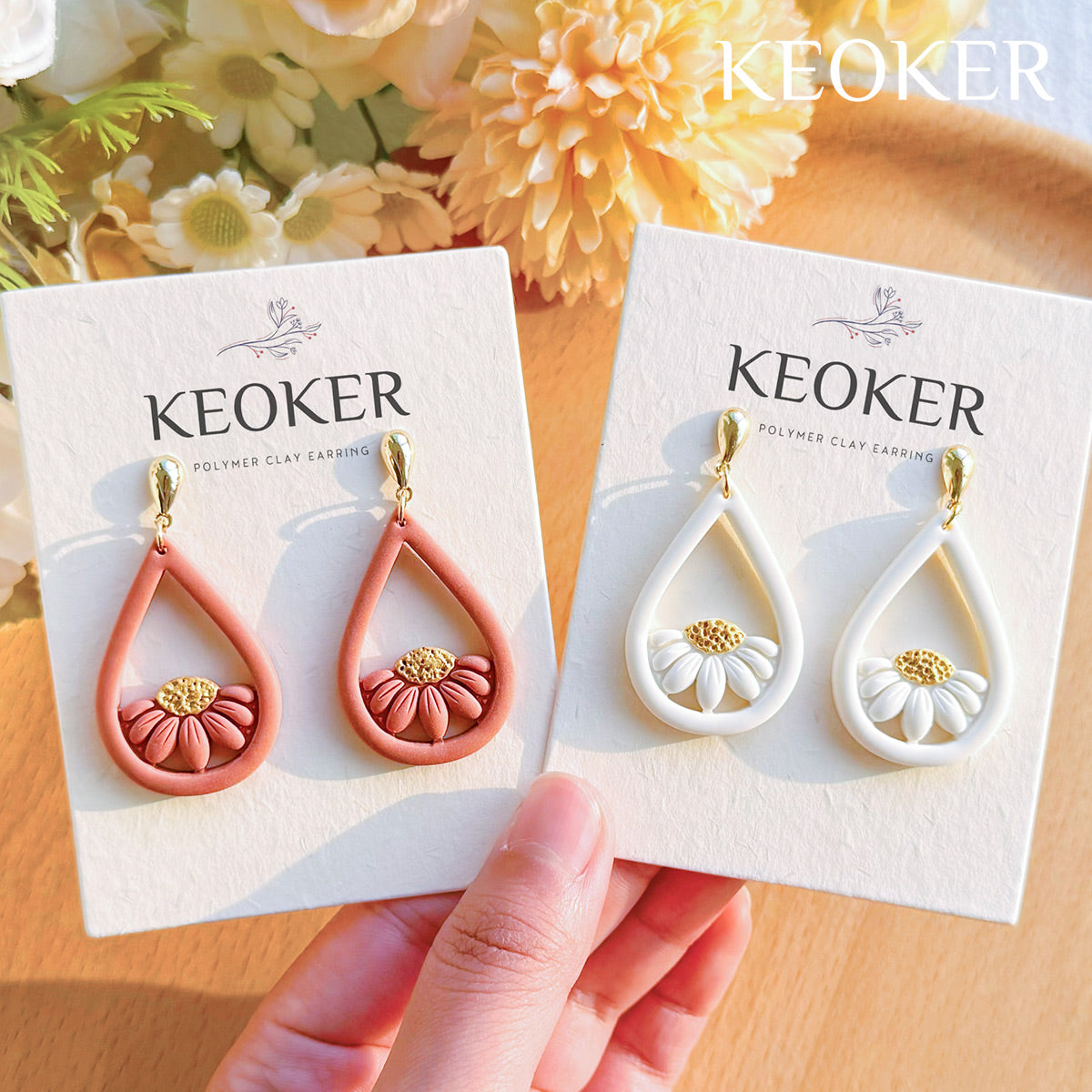 KEOKER Flower Polymer Clay Cutters (10 Shapes)