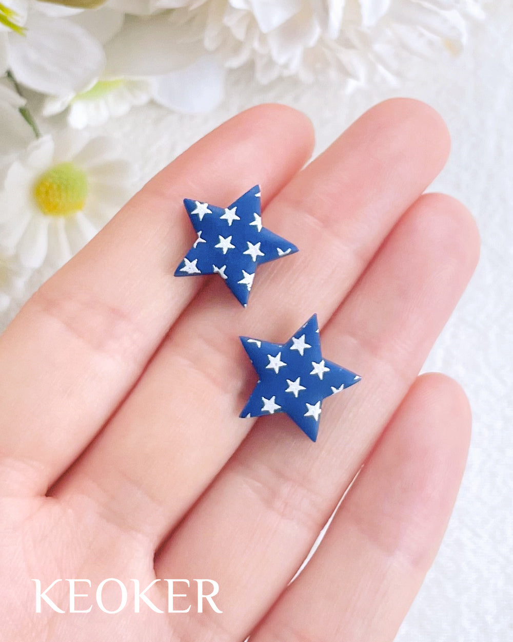 KEOKER Stars Silk Screen for Polymer Clay (American Flag)