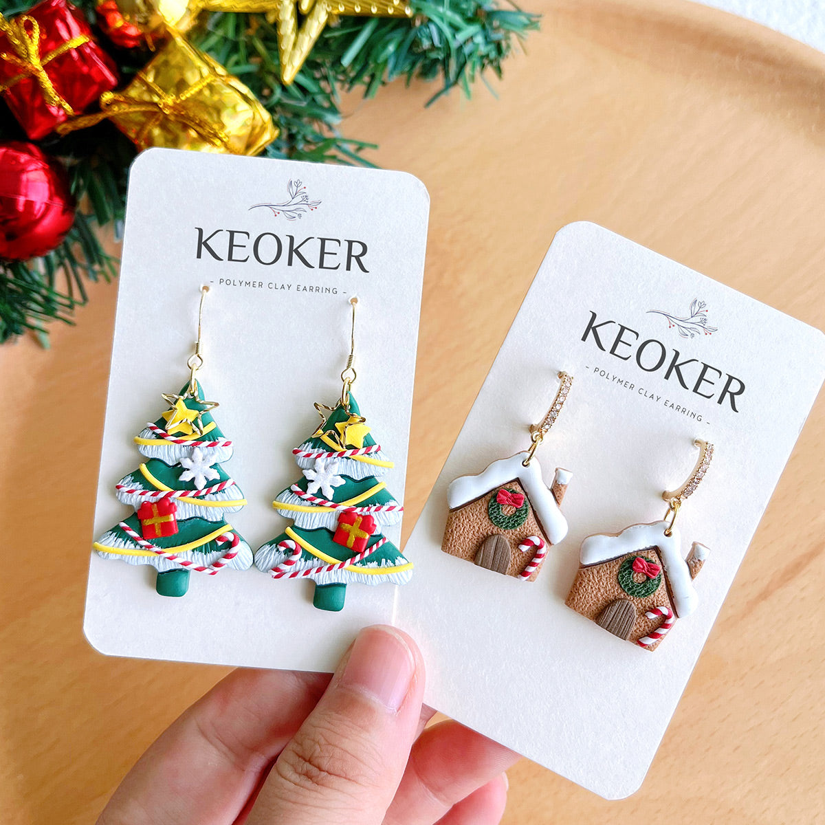 KEOKER Christmas Clay Cutters, Christmas Polymer Clay Cutters for Earrings  Making, 12 Shapes Mini Christmas Clay Earrings Cutters, Small Christmas