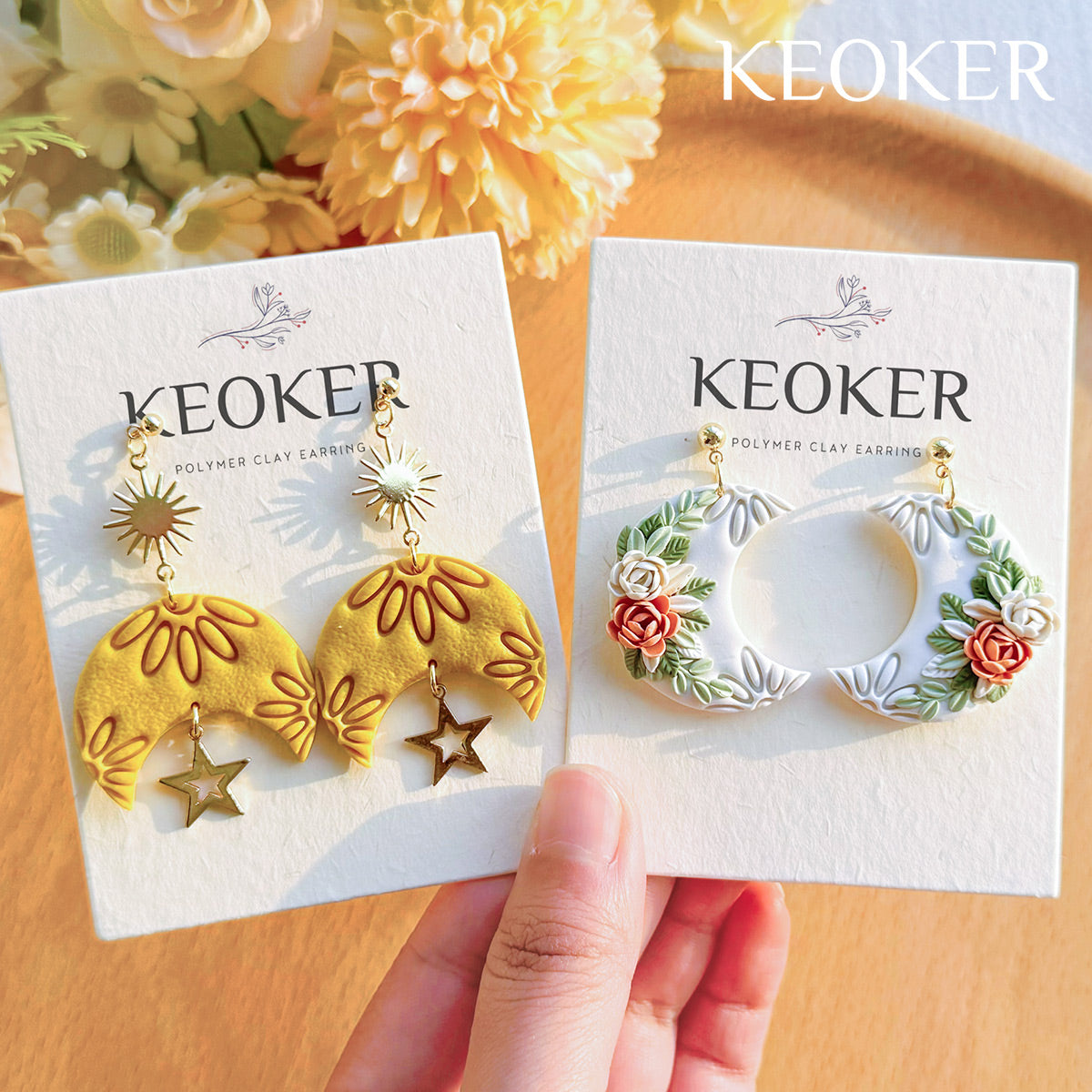 KEOKER Flower Polymer Clay Cutters (10 Shapes)