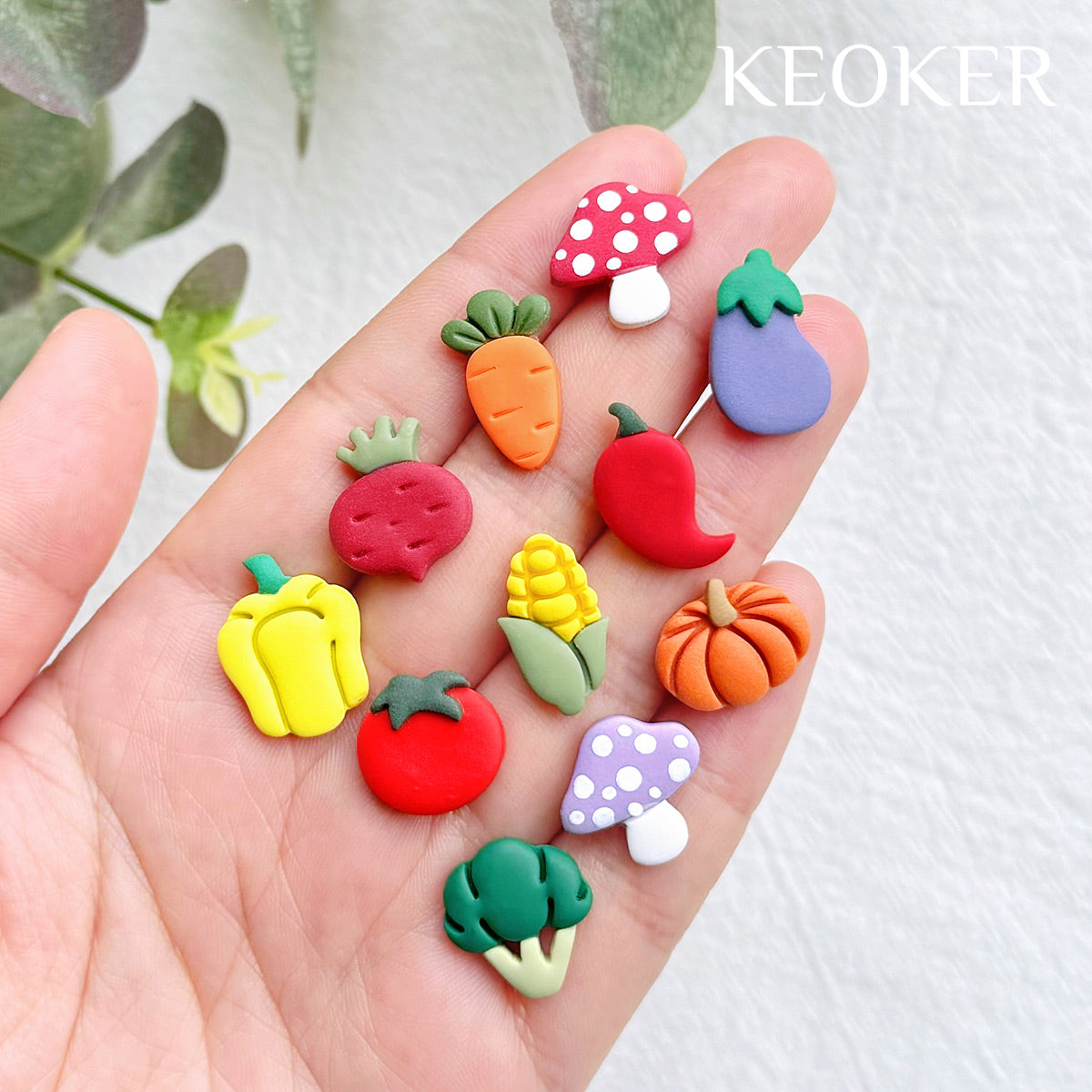 KEOKER Vegetable Polymer Clay Cutters (10 shapes)