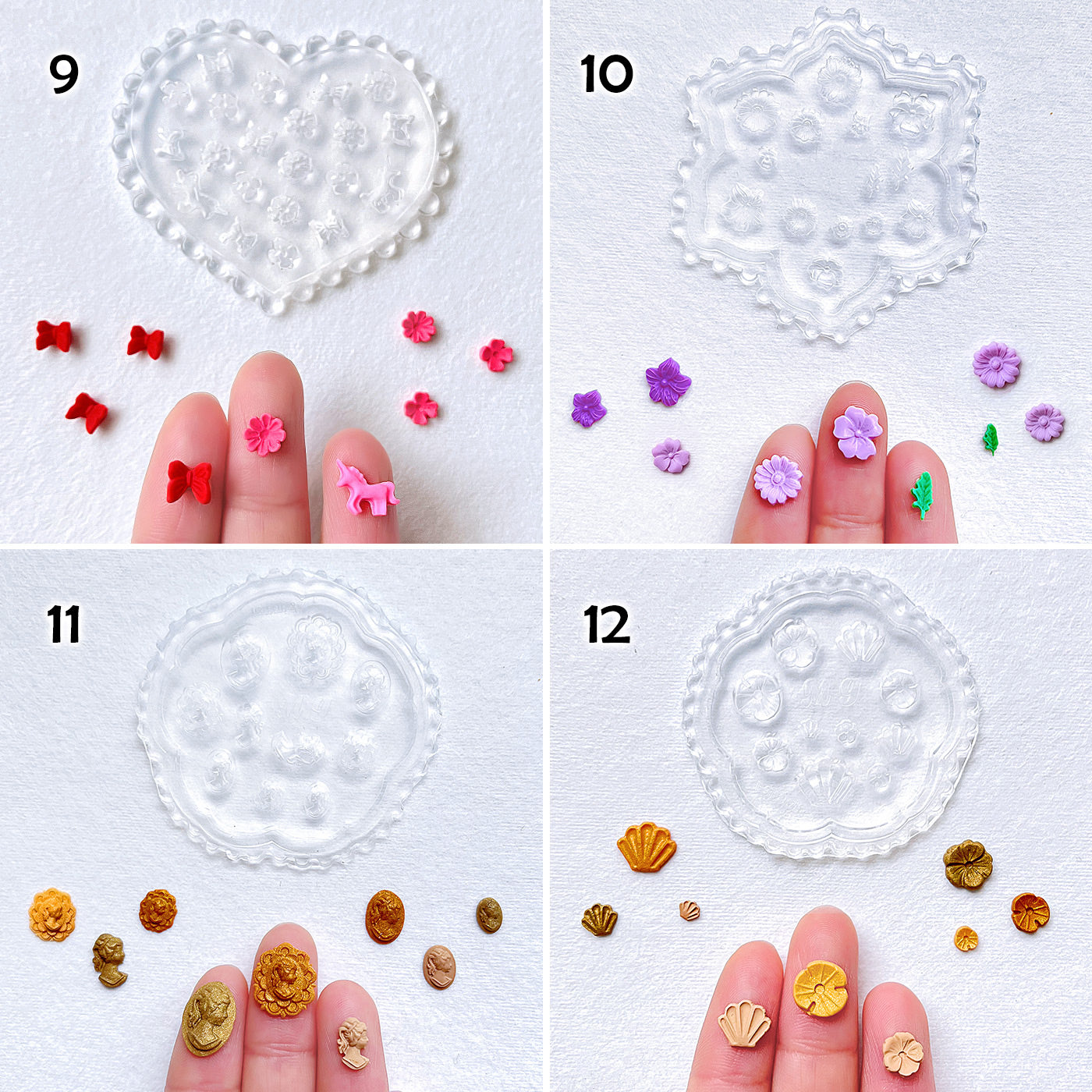 KEOKER Mini Flower Polymer Clay Molds(12 Pcs)