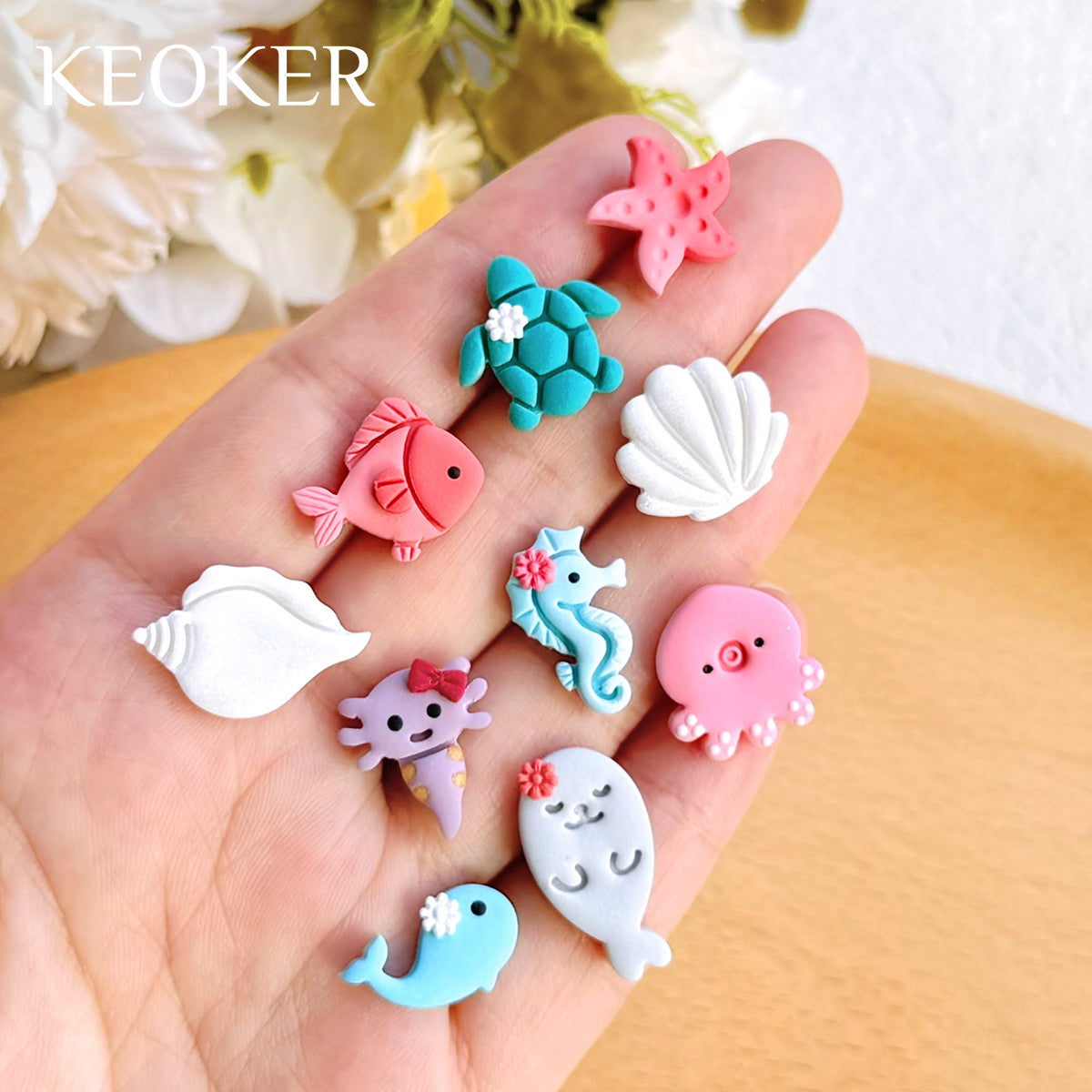 KEOKER Ocean Animal Clay Cutters (12 Shapes)