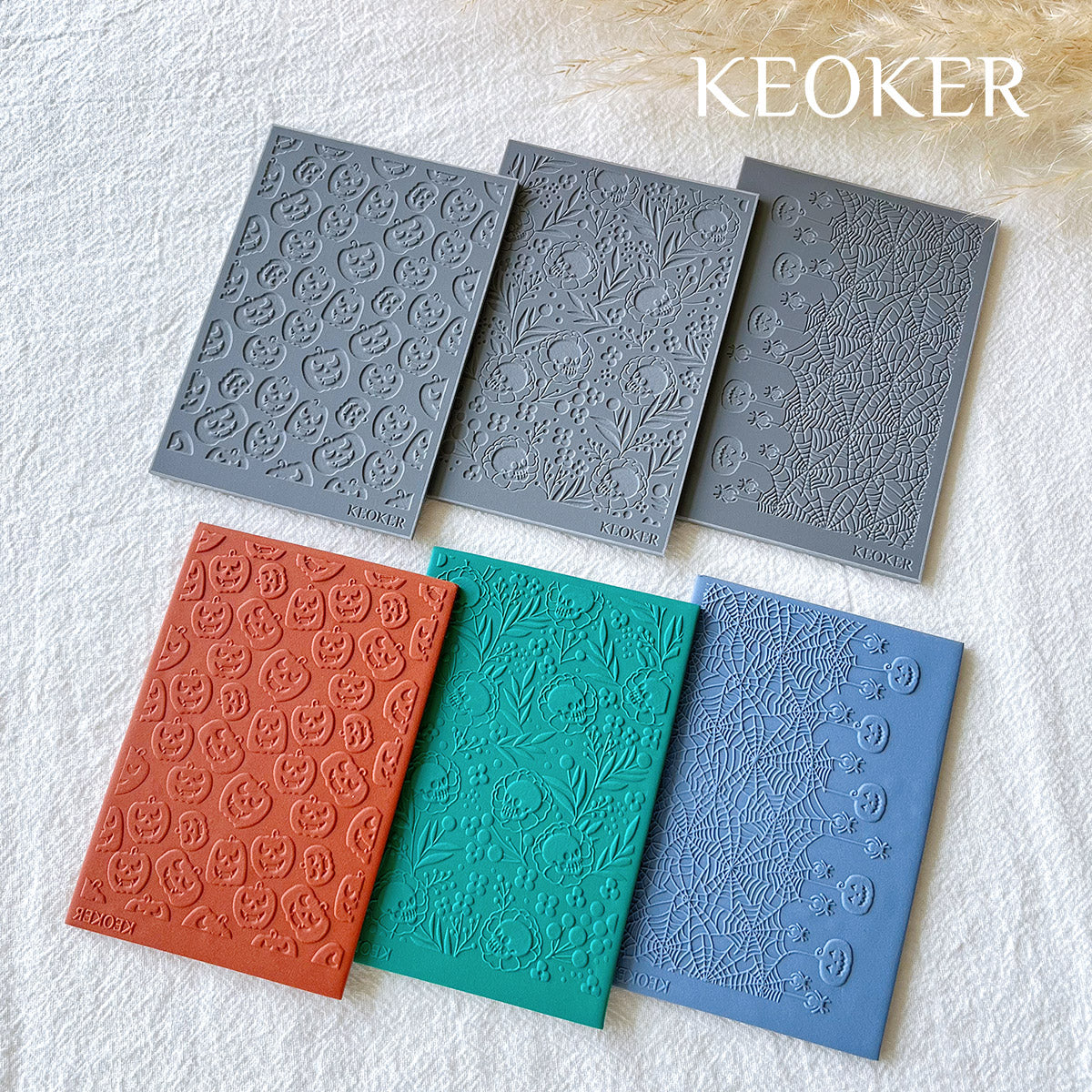 KEOKER Halloween Polymer Clay Texture Sheets