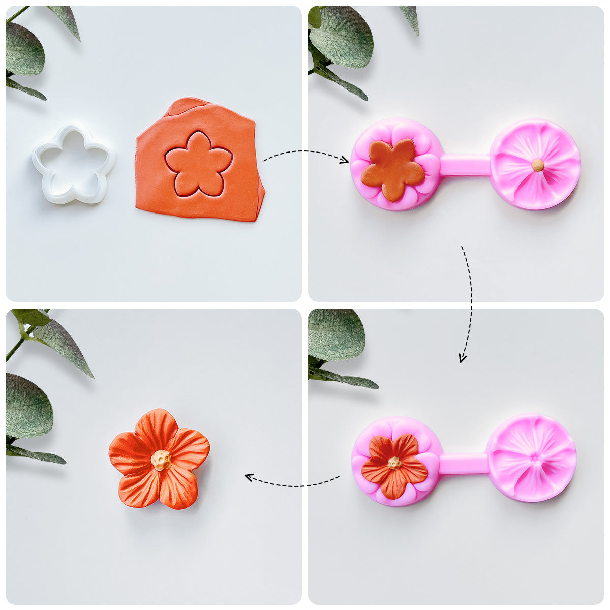 Keoker Mini Polymer Clay Cutters 15 Shapes Mini Flower Polymer