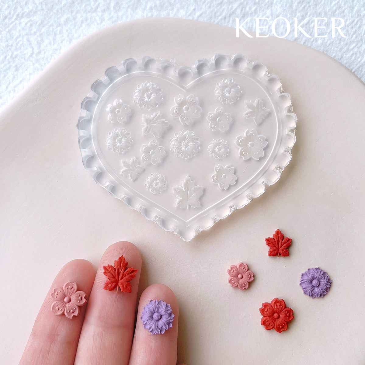 KEOKER Flower Polymer Clay Molds(4PCS)