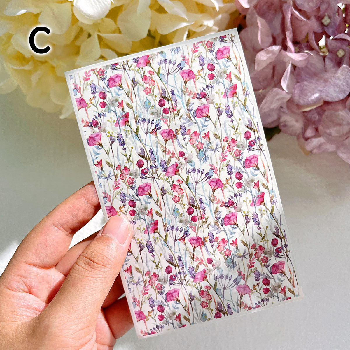 Papel de transferencia de flores KEOKER para arcilla polimérica (papel de transferencia de pegatinas)