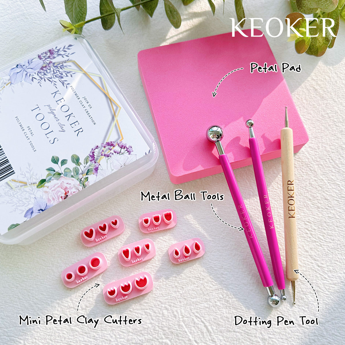 KEOKER Mini Petal Clay Cutters Kit