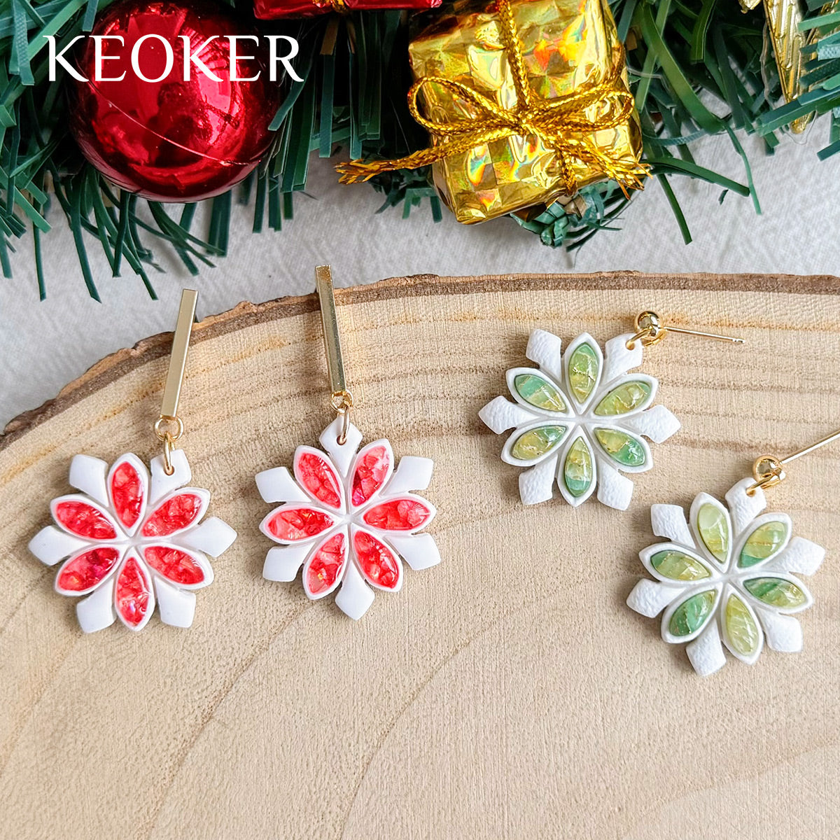 Keoker Christmas Embedded Clay Cutters (12 shapes)