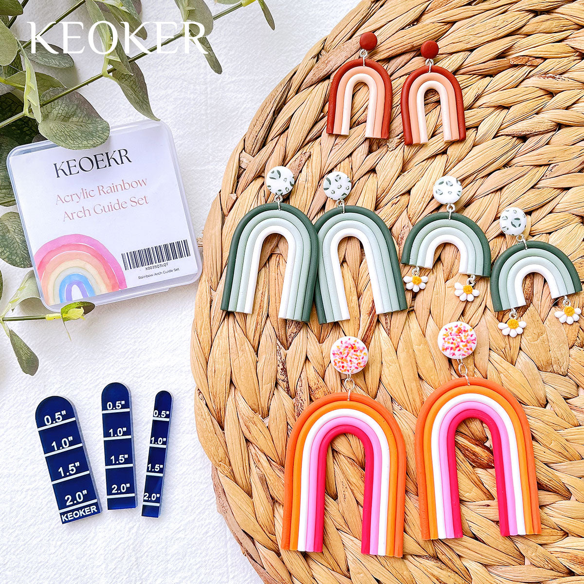 KEOKER Polymer Clay Acrylic Rainbow Arch Guide Set(3 Size)