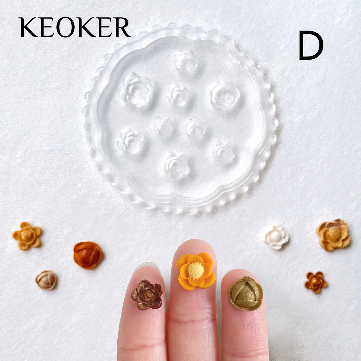 KEOKER Mini Flower Polymer Clay Molds(4 Pcs)