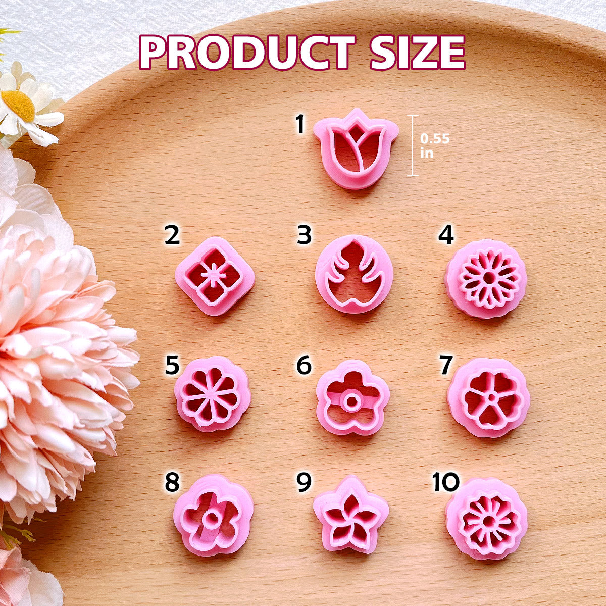 KEOKER Floral Clay Earrings Cutters(10 Shapes)