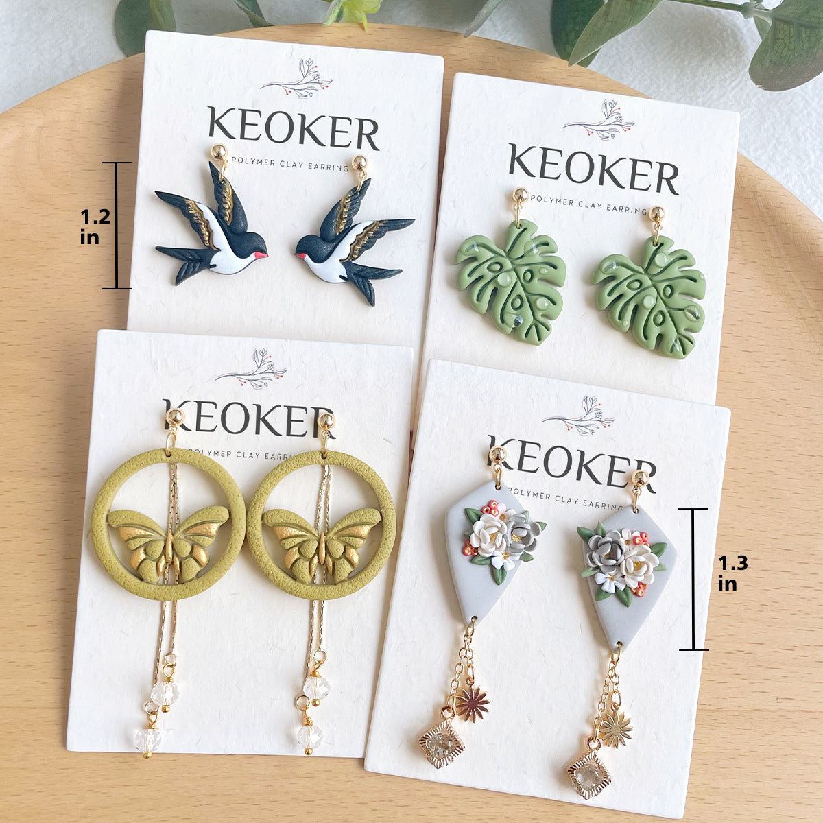 Pendientes de arcilla polimérica de primavera KEOKER