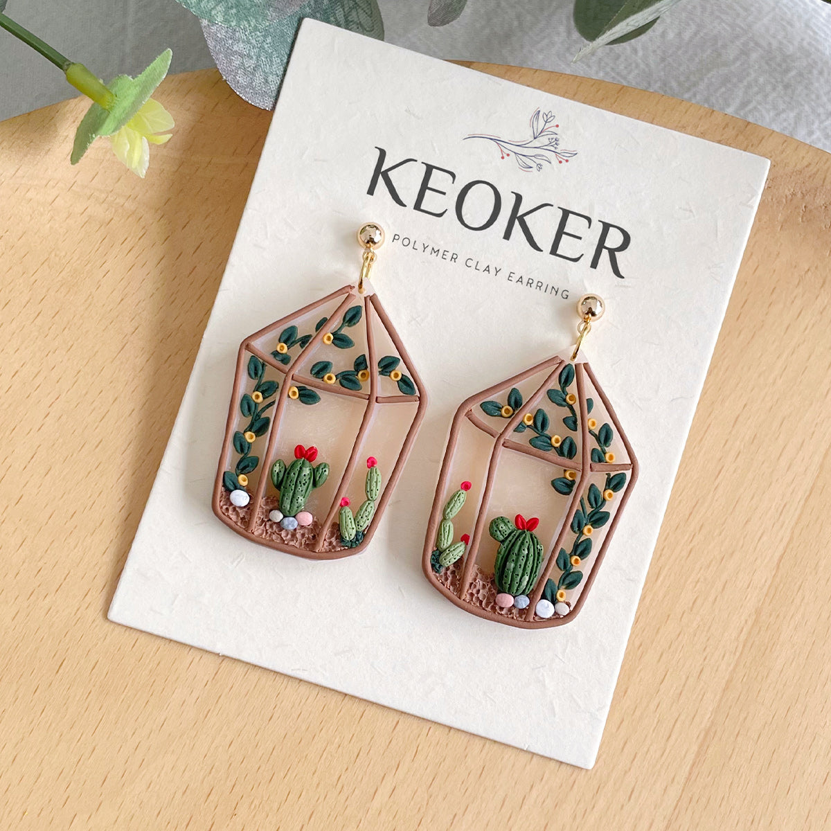 KEOKER Terrariums Polymer Clay Earrings