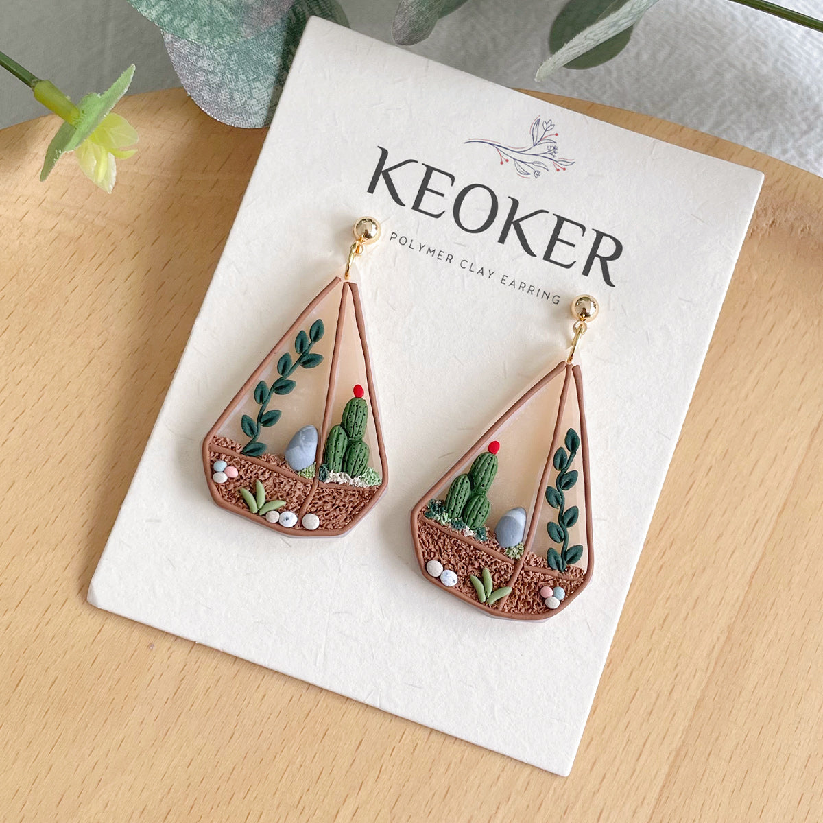 KEOKER Terrariums Polymer Clay Earrings