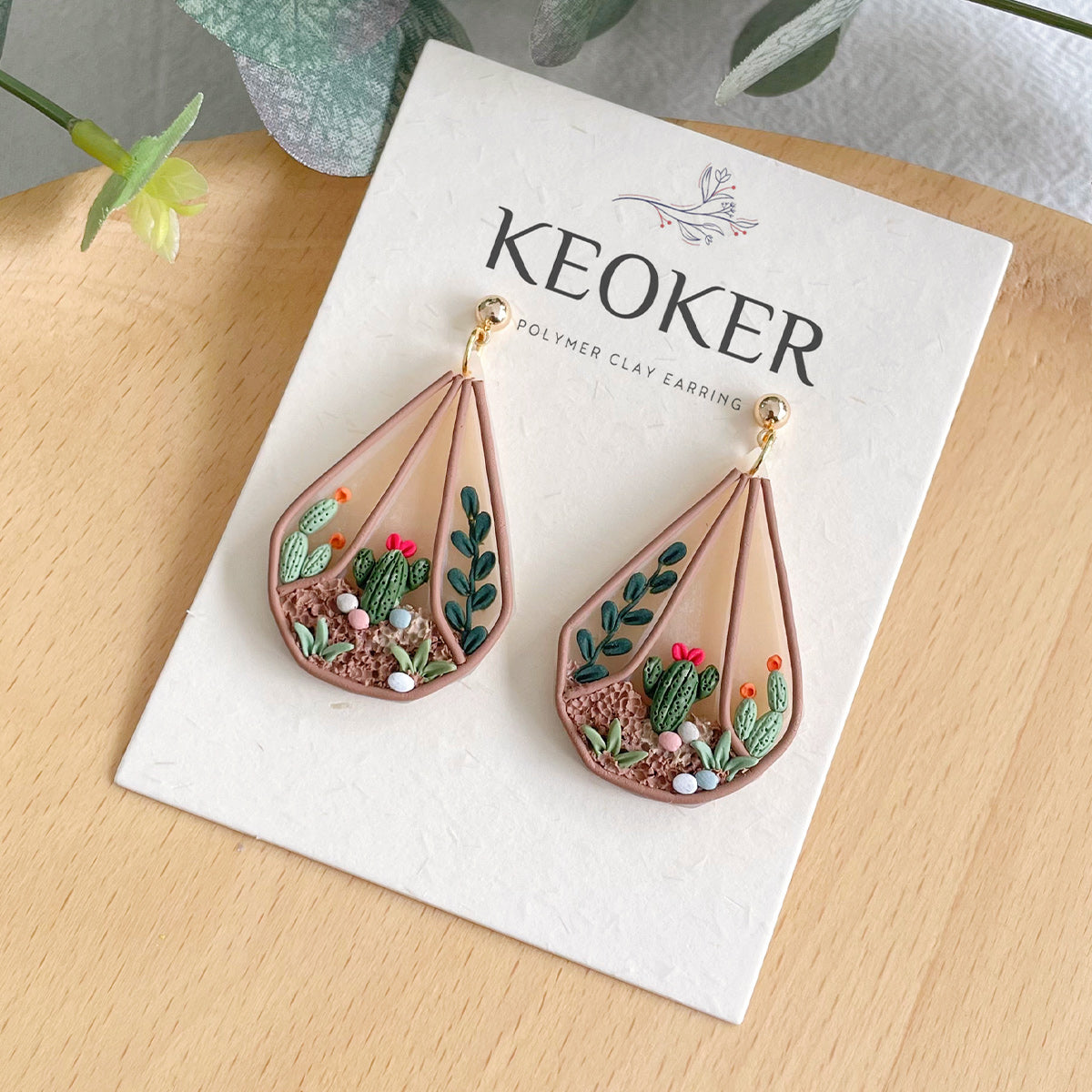 KEOKER Terrariums Polymer Clay Earrings