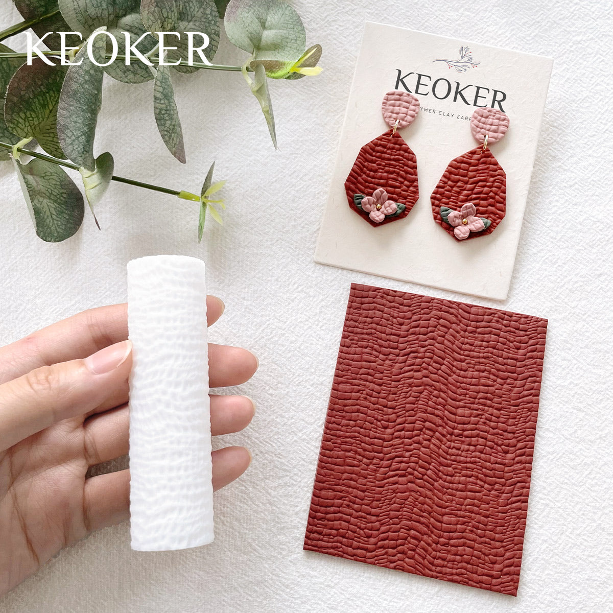 KEOKER Polymer Clay Texture Roller (Crocodile Grain)