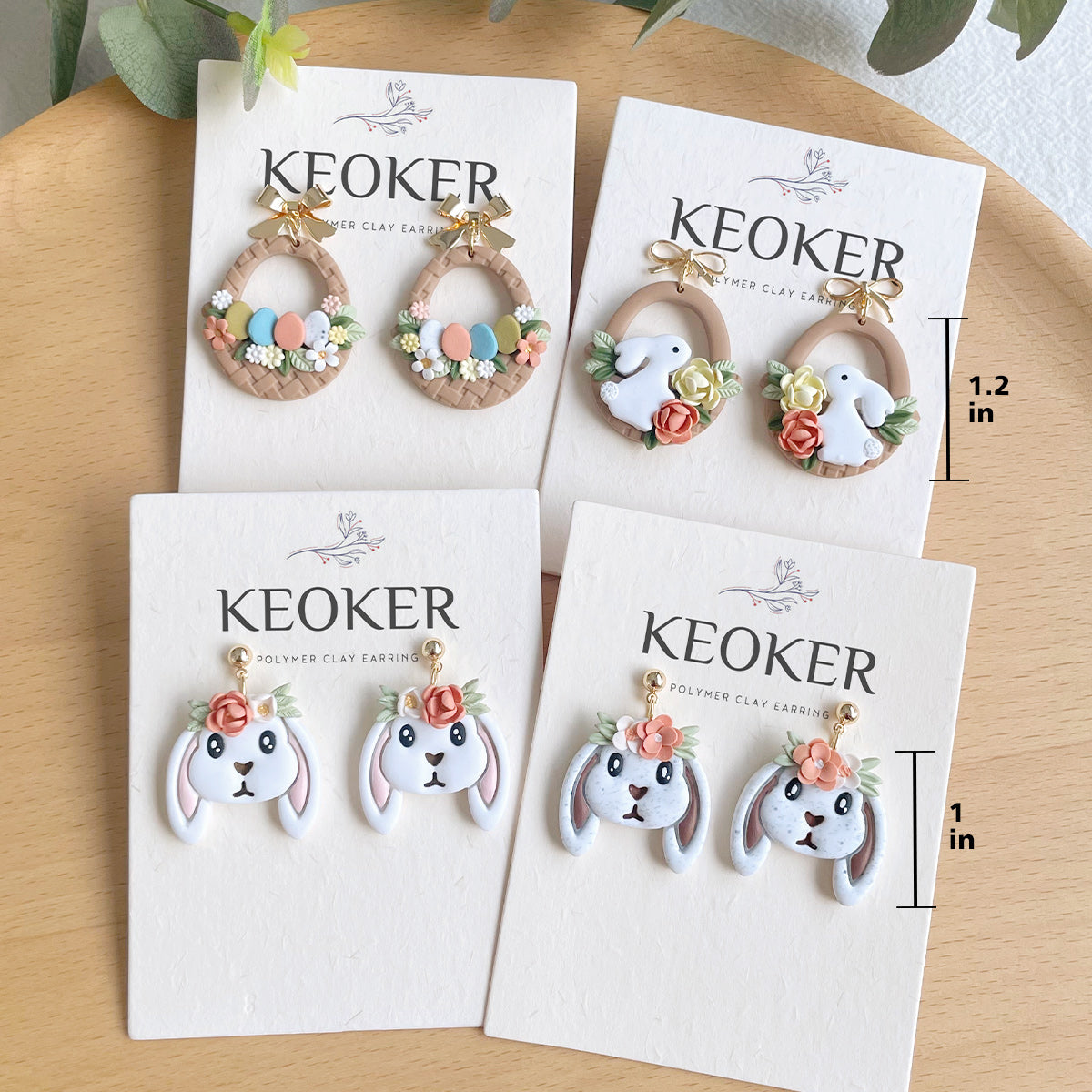 KEOKER Rabbit Polymer Clay Earrings