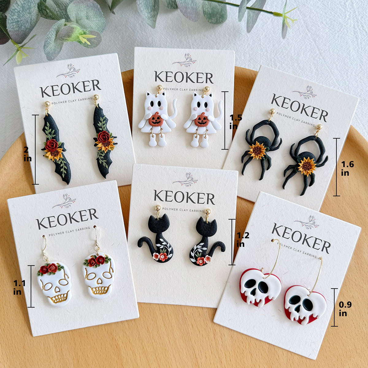 KEOKER Halloween Polymer Clay Earrings