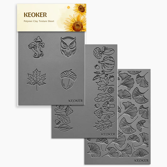 KEOKER Fall Polymer Clay Texture Sheets