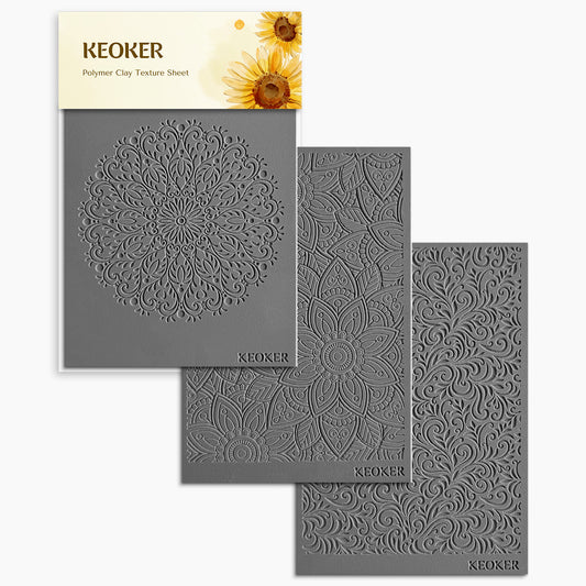 KEOKER Boho Polymer Clay Texture Sheets