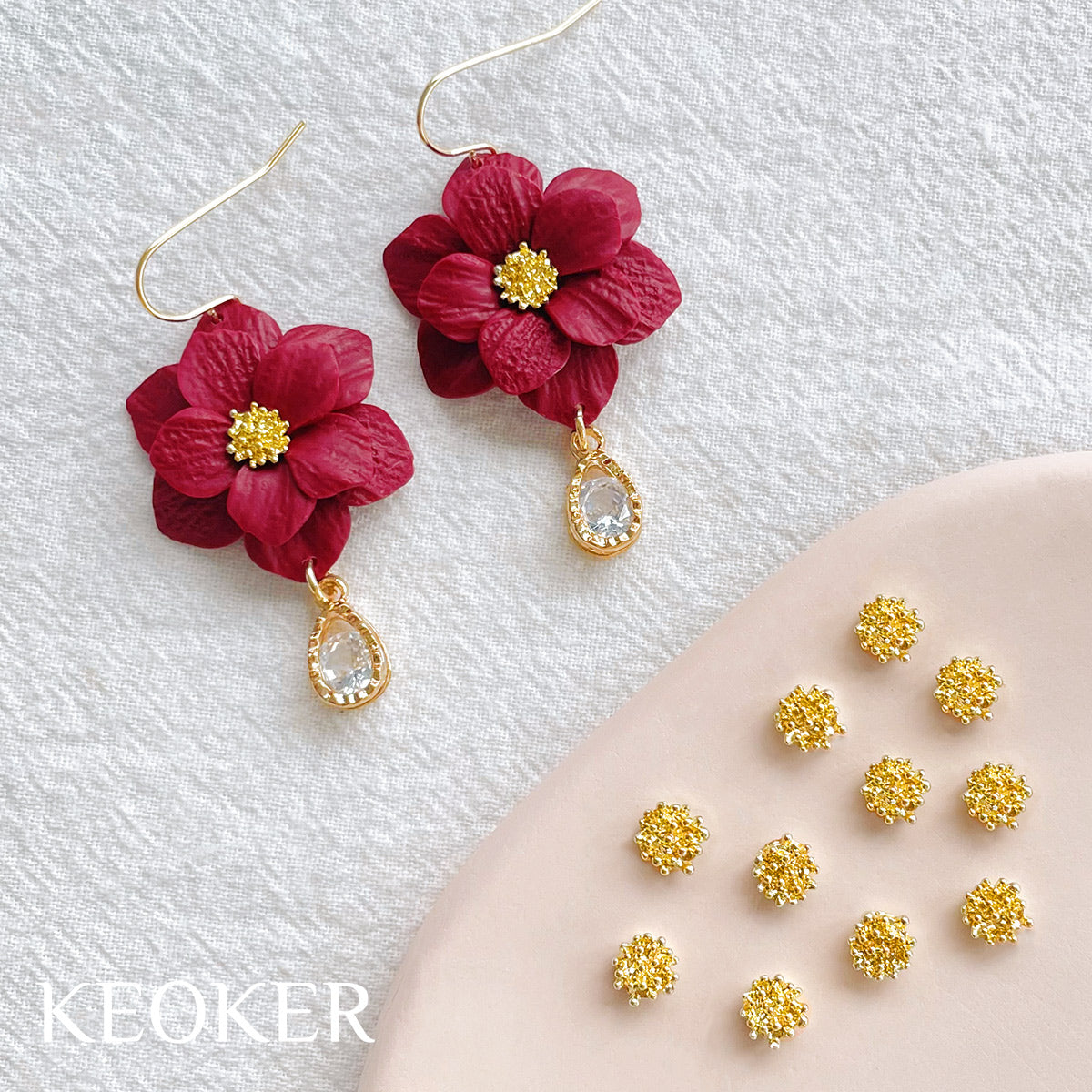 KEOKER 14K Gold Filled Flower Center (10 PCS)