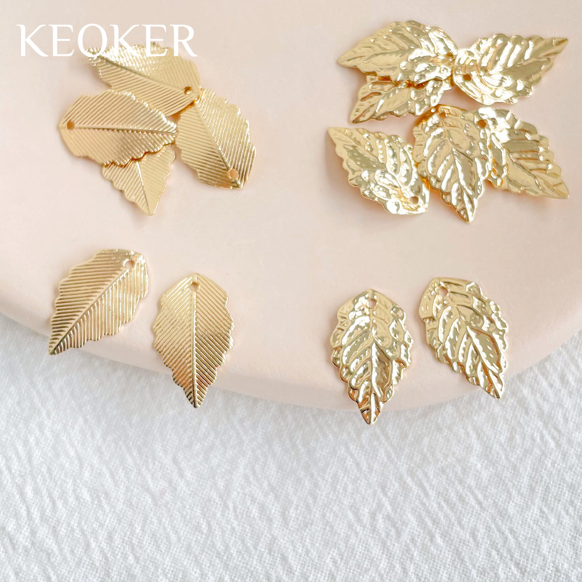 KEOKER 14K Gold Filled Leaf Pendant (10 PCS)