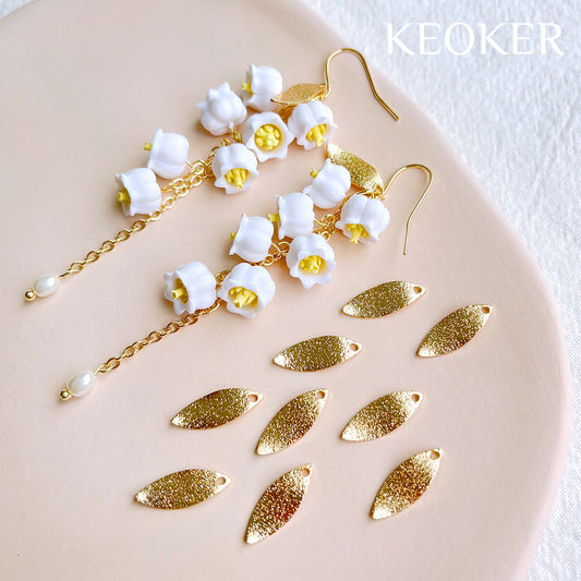 KEOKER 14K Gold Filled Leaf Charms(4PCS)