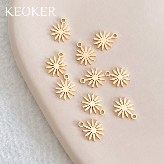 KEOKER 14K Gold Filled Daisy Pendant With Loop (10 PCS)