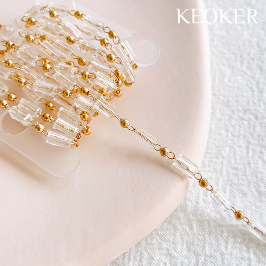 Cadena de circonitas de cristal rellena de oro de 14 k de KEOKER (50 cm)