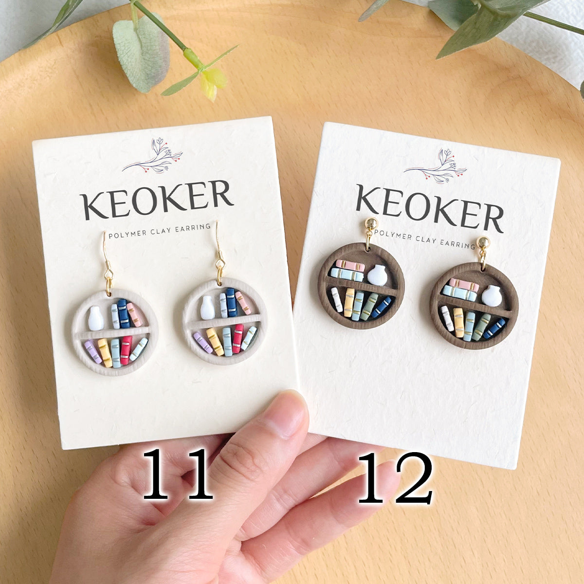 KEOKER Bookshelf Polymer Clay Earrings