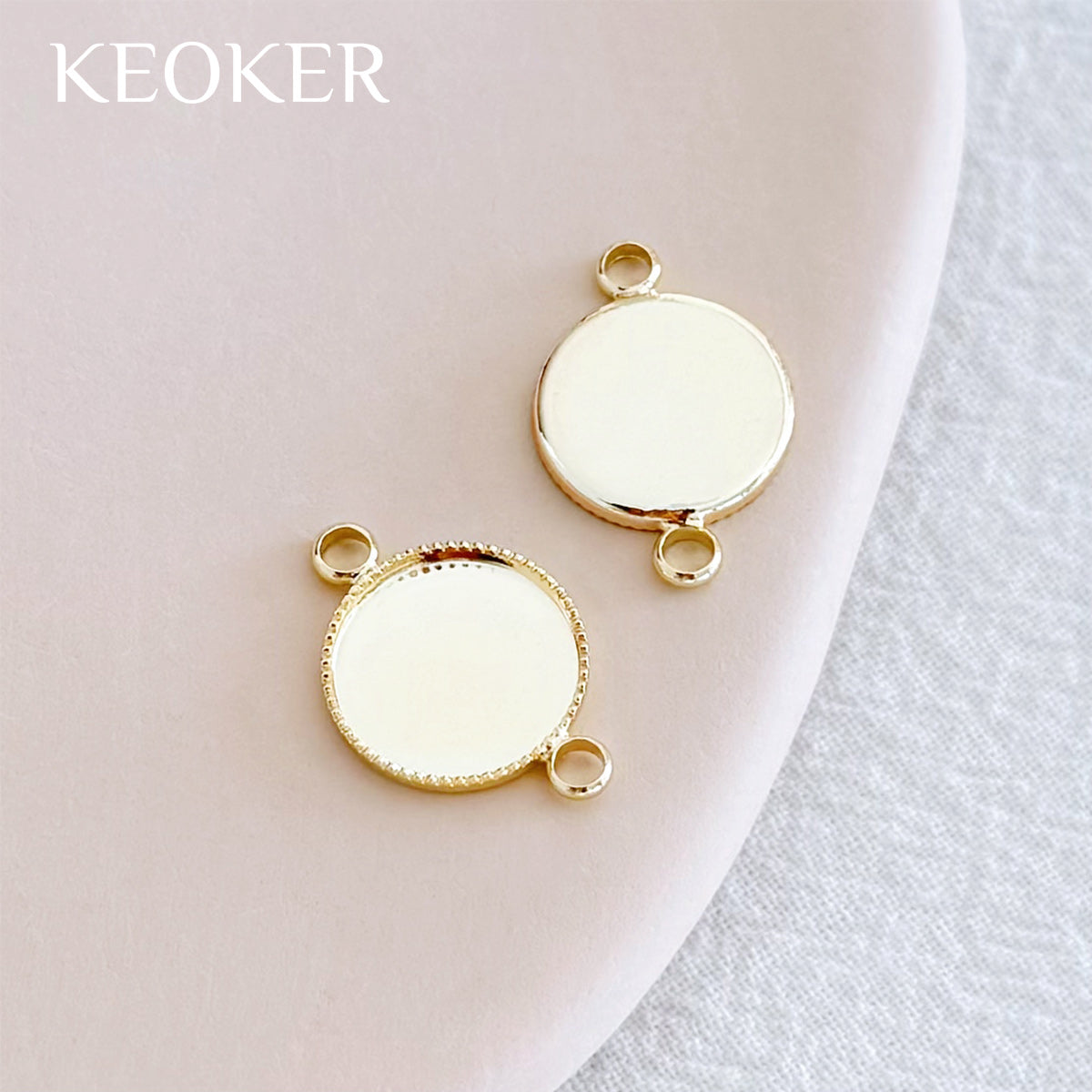 KEOKER 14K Gold Filled Round Pendant Base Inner 12mm (10 PCS)