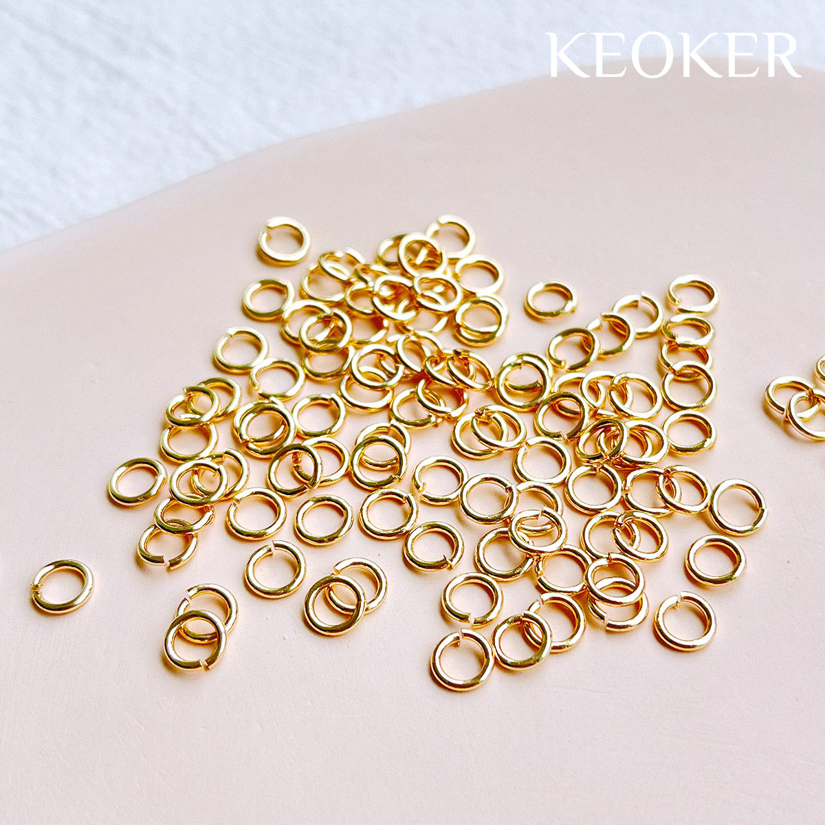 KEOKER 14k Gold Filled 4/5/6/7/8mm Jump rings(100pcs)