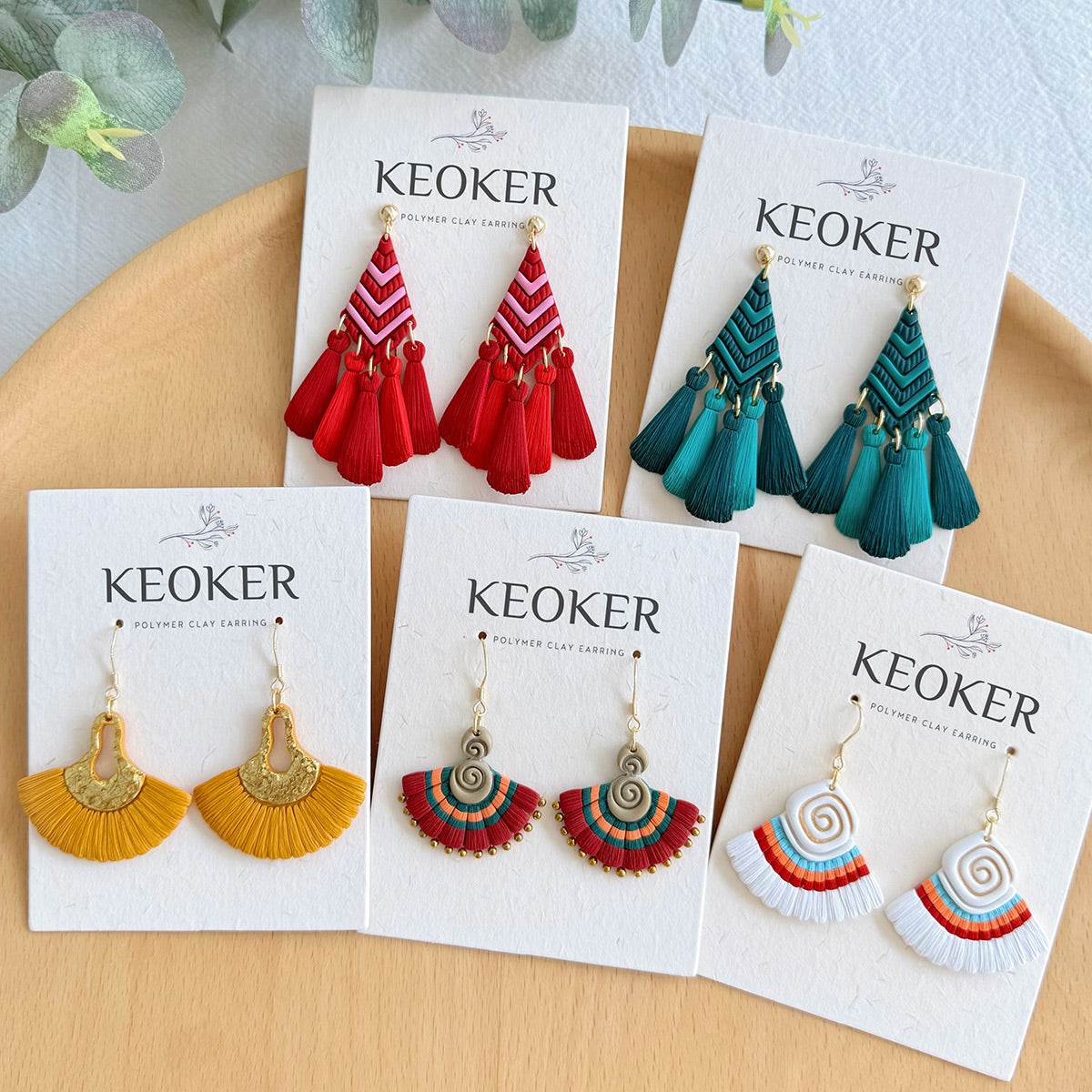 KEOKER Macrame Polymer Clay Earrings