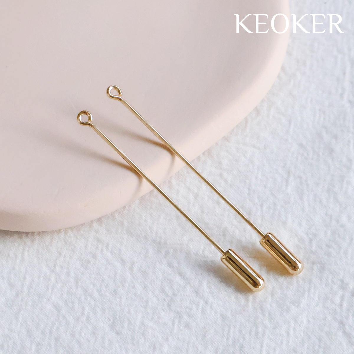 KEOKER 14K Gold Filled 55mm Eye Hole Needle Brooch (10 PCS)