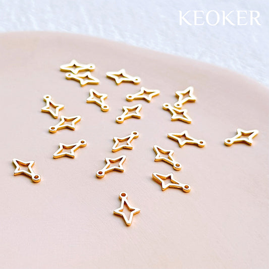 KEOKER 14K Gold Filled Star Charm With Loop (10 PCS)