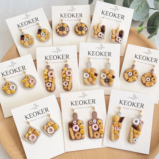 KEOKER Dessert & Bread Polymer Clay Earrings