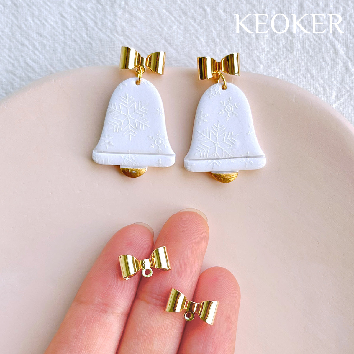 KEOKER S925 Silver Post 14K Gold Filled Bow Studs (4 PCS)