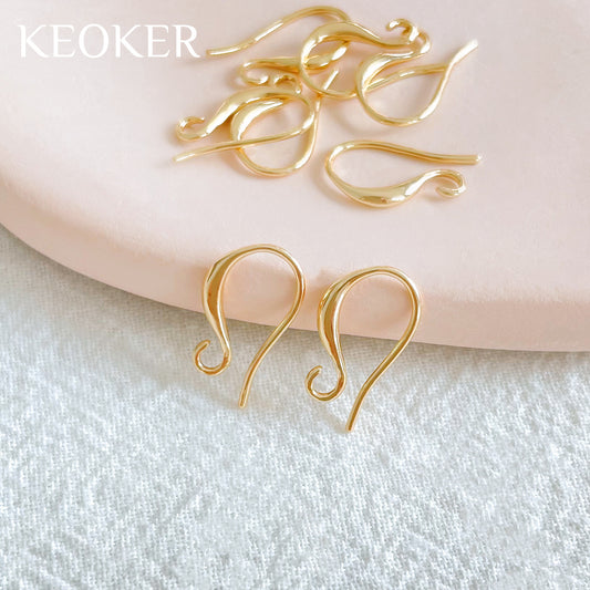 KEOKER 14K Gold Filled S Shape Earring Hooks (10 PCS)