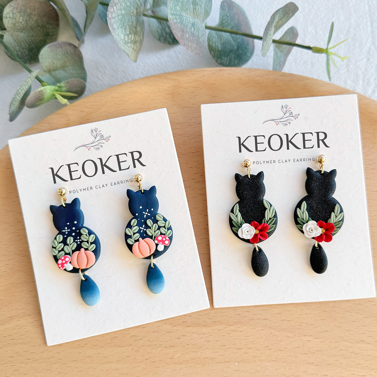 KEOKER Cat Polymer Clay Earrings