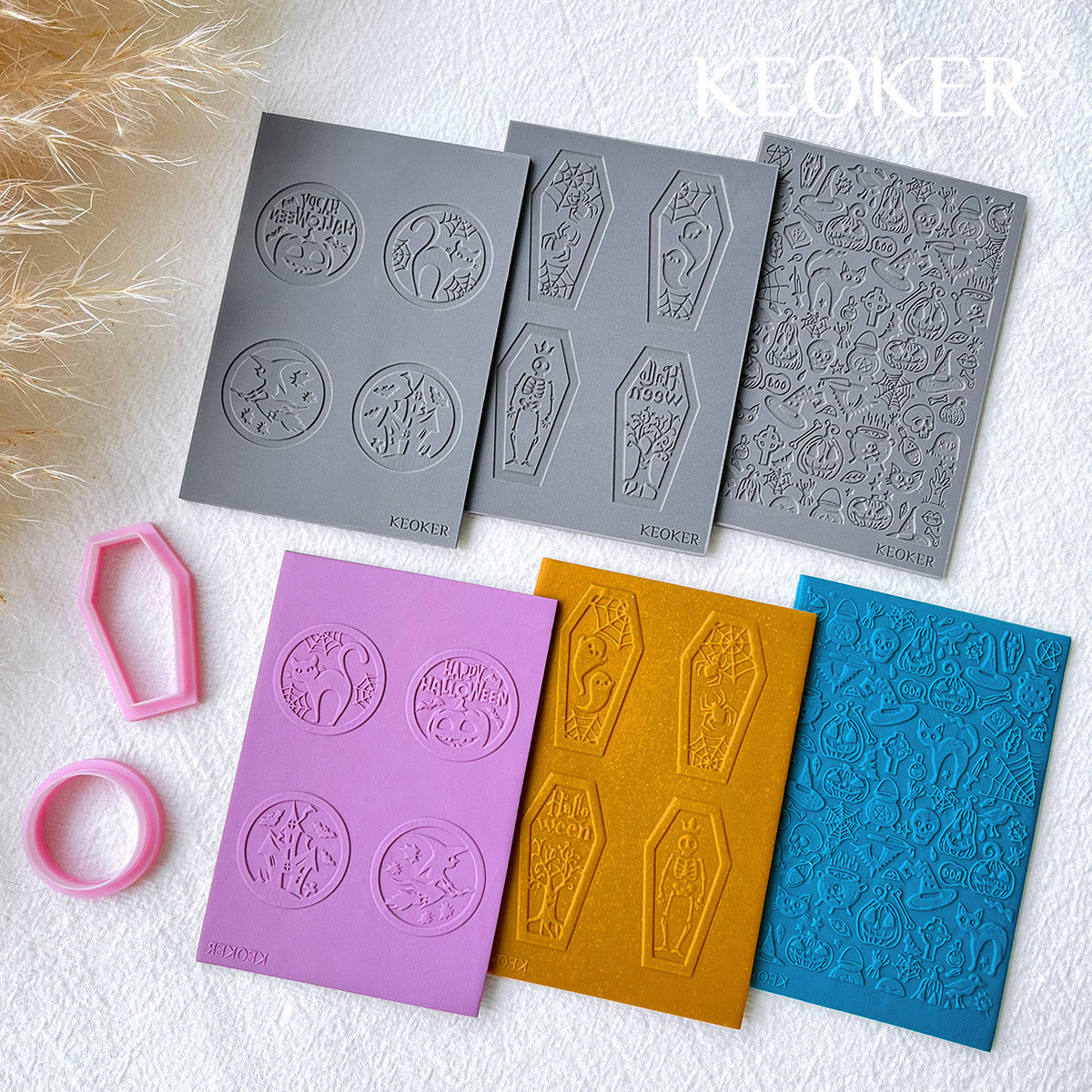 KEOKER Halloween Texture Sheets for Polymer Clay