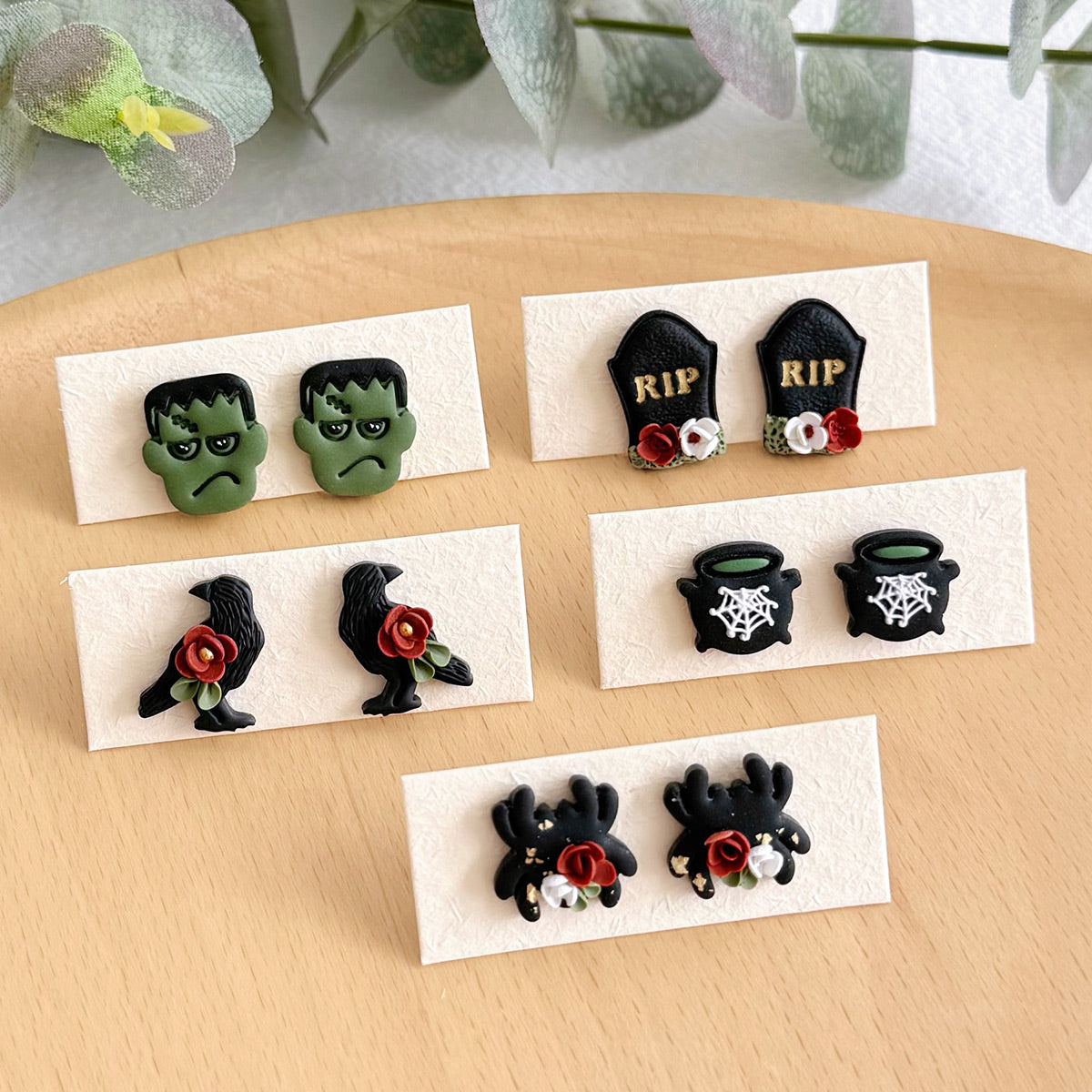 KEOKER Halloween Polymer Clay Stud Earrings