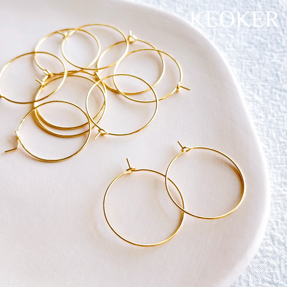 KEOKER 14K Gold Filled 25mm Earring Hoops (20 PCS)