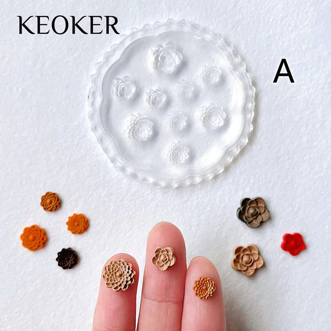 KEOKER Mini Flower Polymer Clay Molds(4 Pcs)