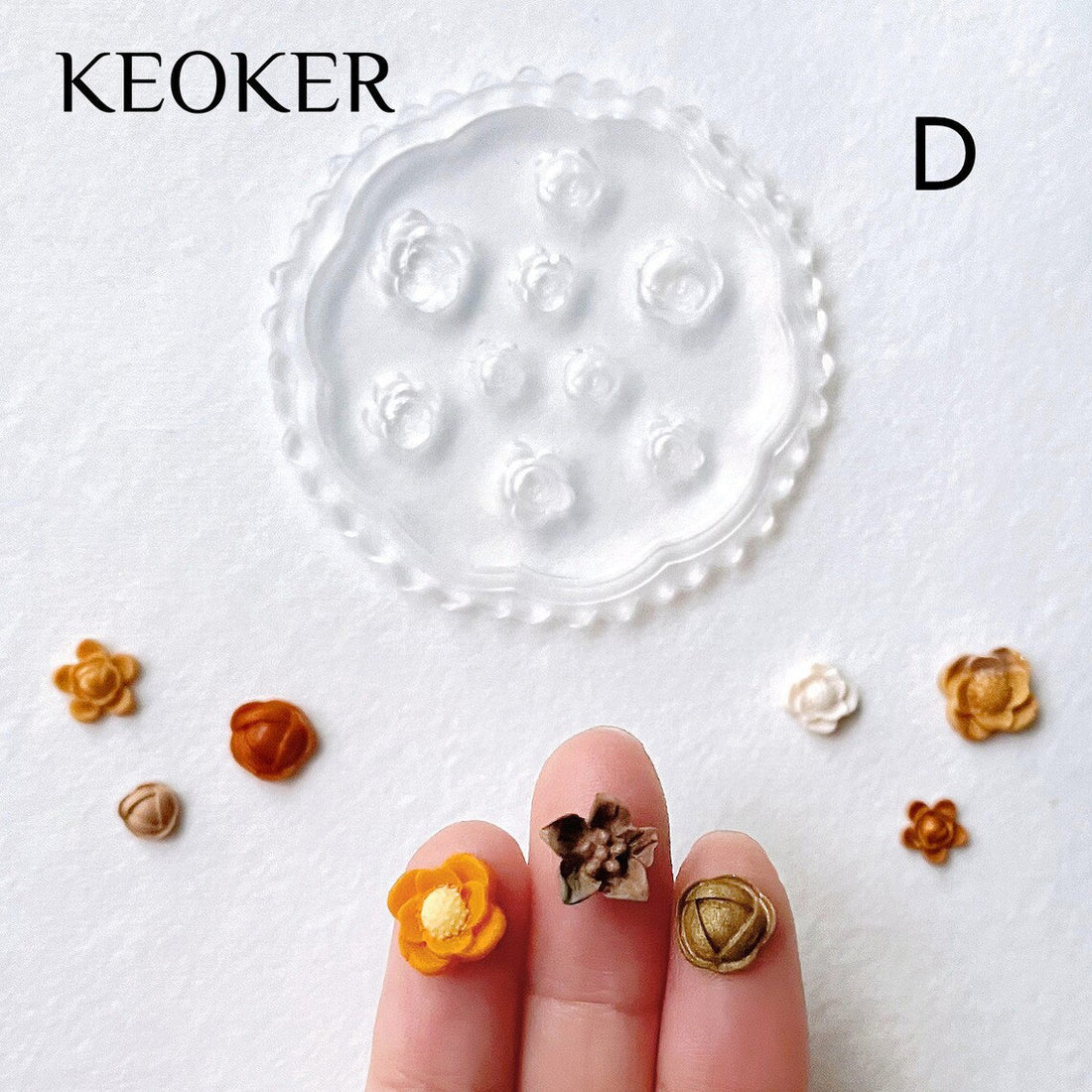 Moldes de arcilla polimérica con forma de mini flores de KEOKER (4 piezas)