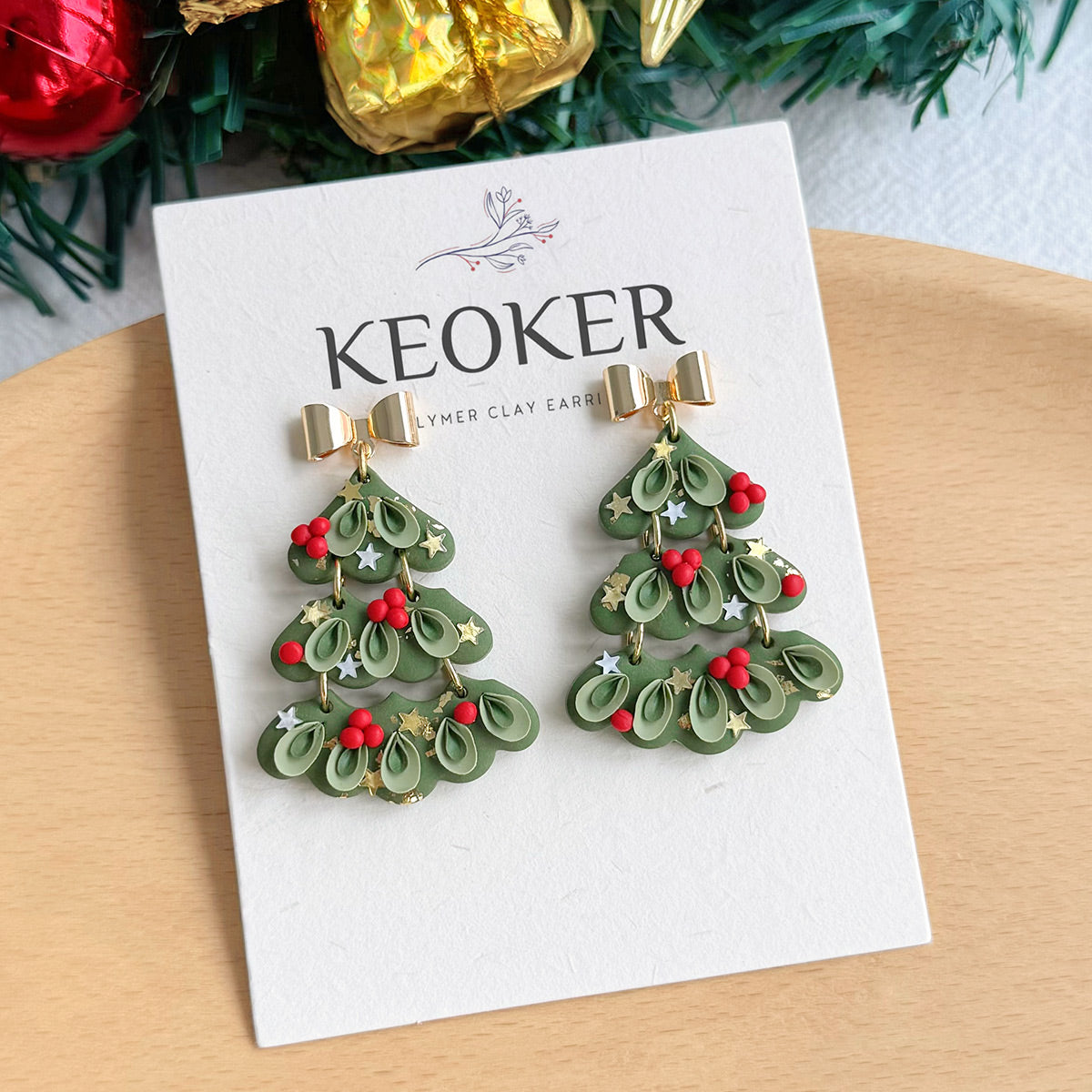 KEOKER Christmas Polymer Clay Earrings