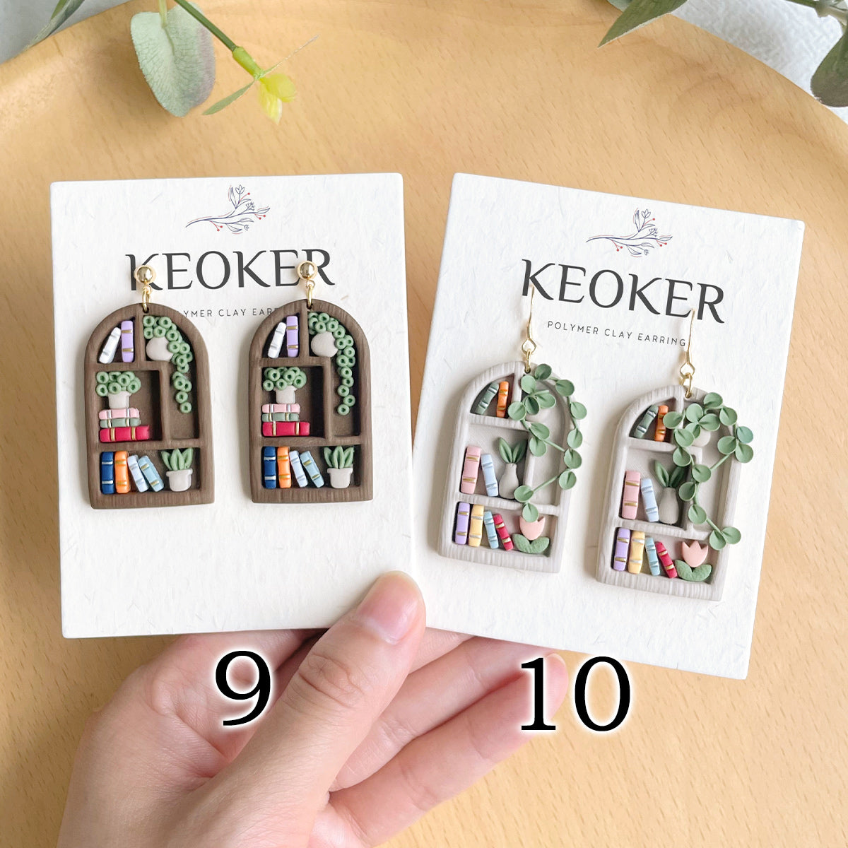 KEOKER Bookshelf Polymer Clay Earrings